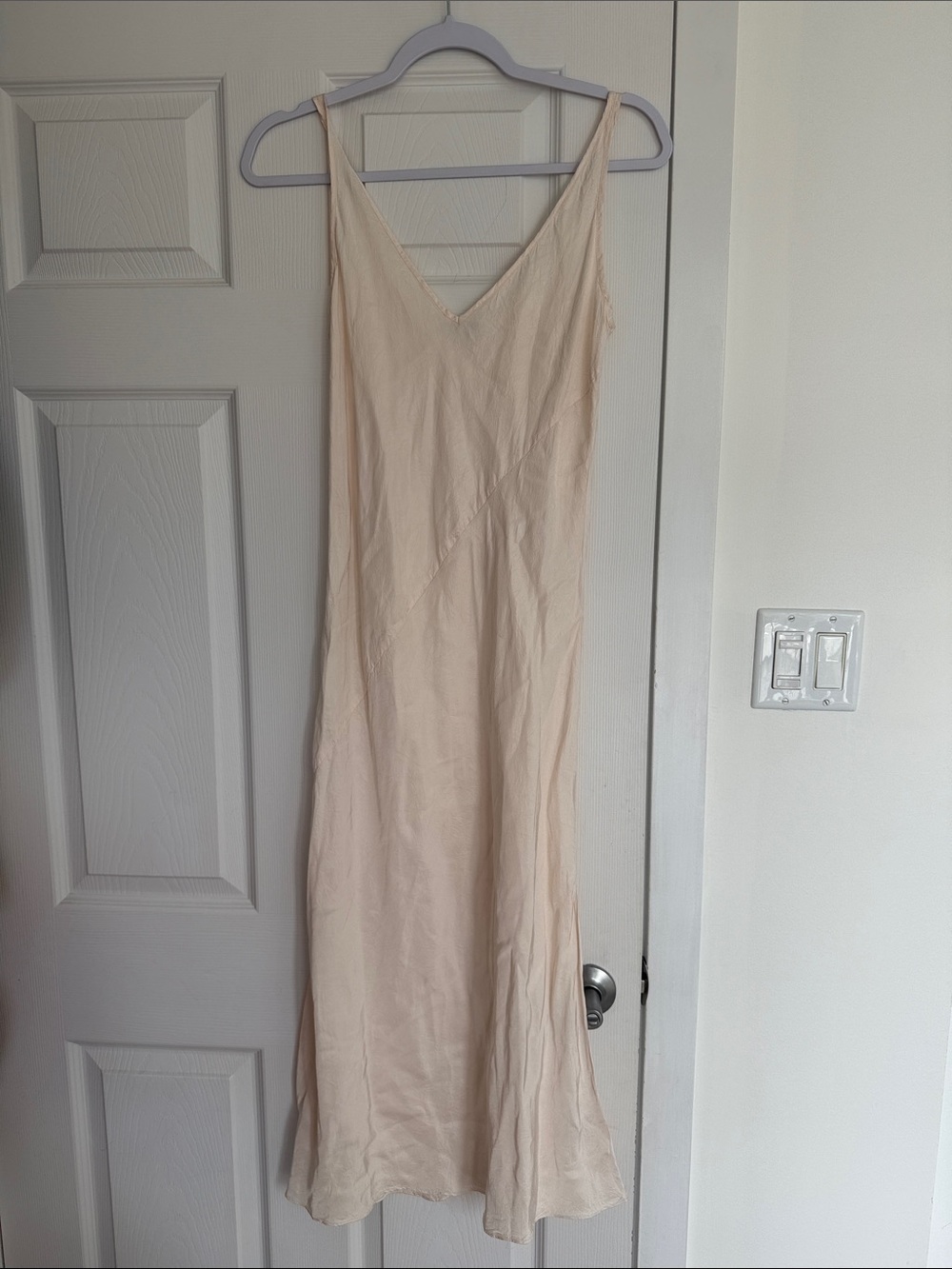 Babaton Light Beige Slip Dress
